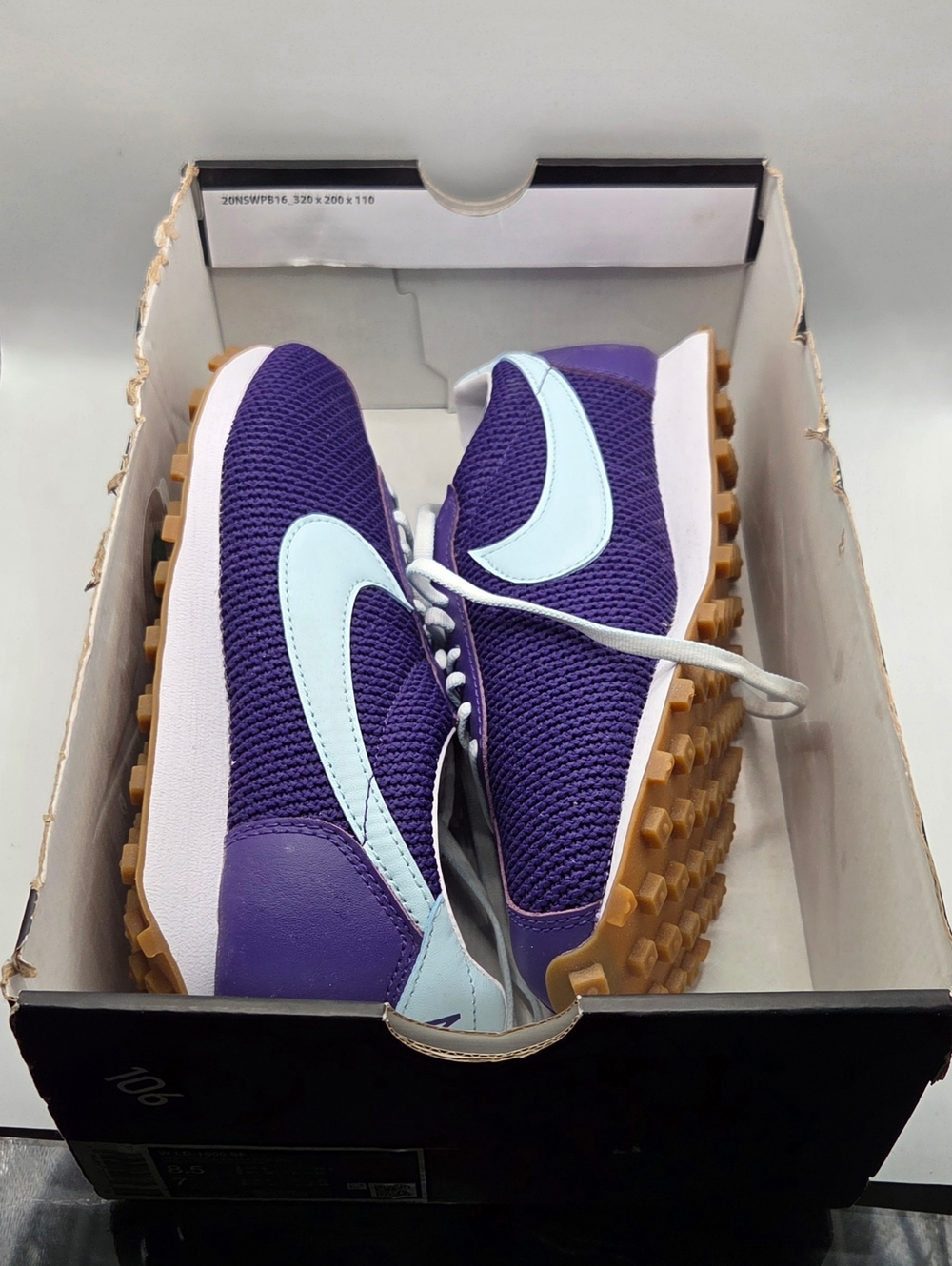Nike Women's W LD 1000 SE Purple Sneakers with Light Blue Swoosh - Picture 7 of 8